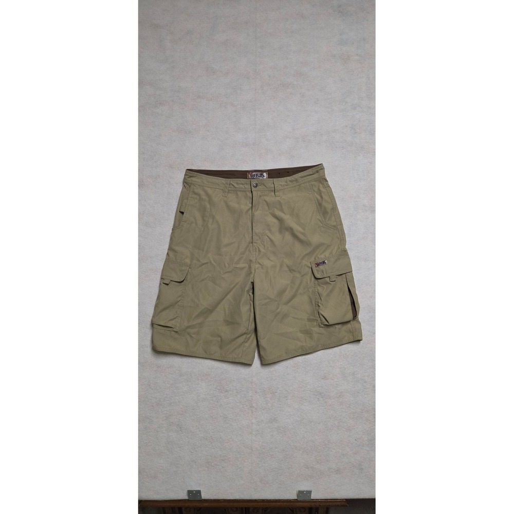 Tony Hawk Mens Cargo Shorts Size 36 Khaki Tan Polyester Multi Pocket Skate